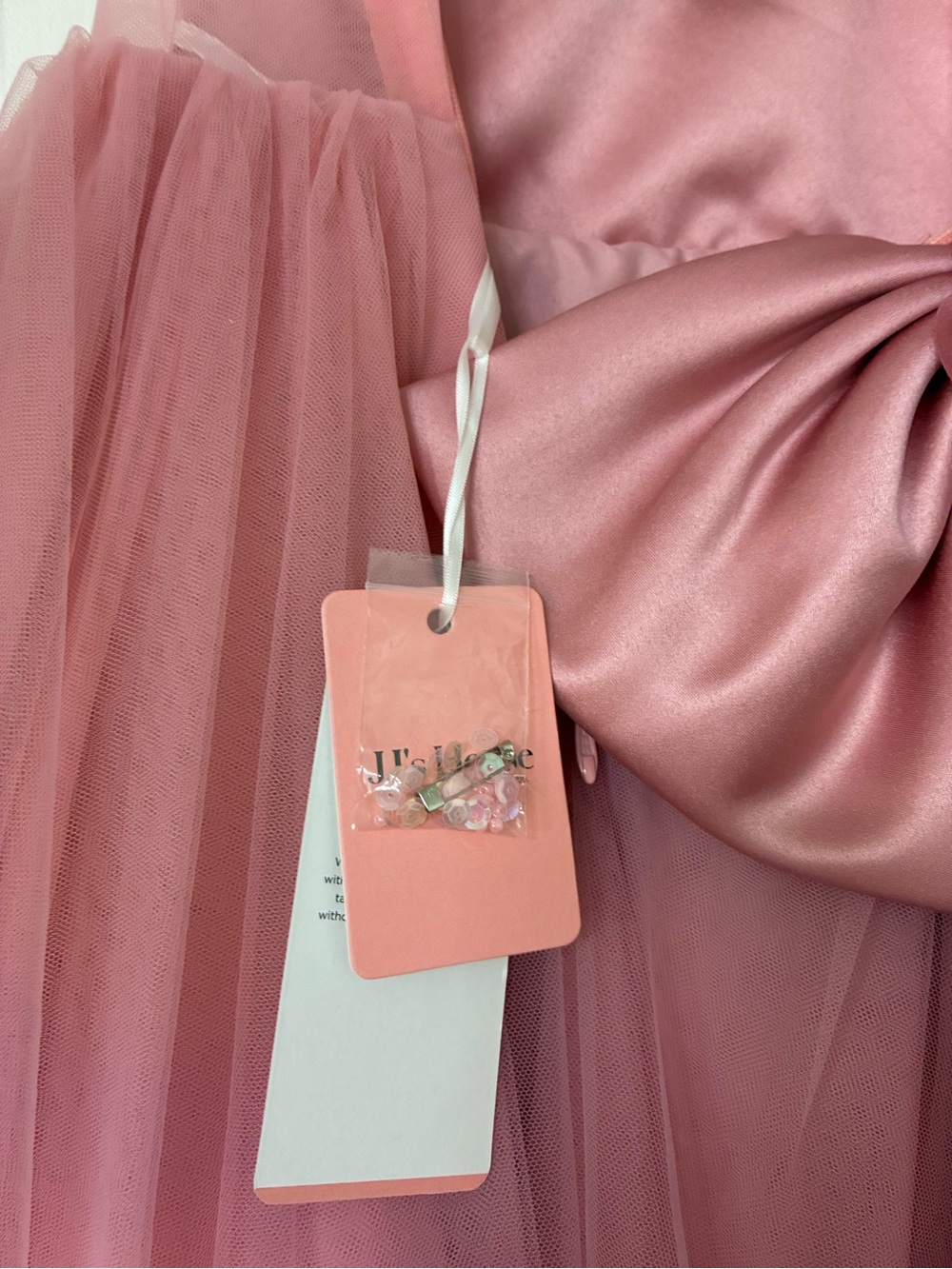 JJs House Blush Pink Tulle Party Dress with Satin Bodice - Picture 4 of 5